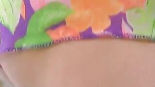 Poolside lesbian licking in orange and yellow thigh boots