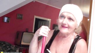 Girls fuck and piss on granny