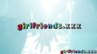 Girlfriends Brunette beauties play with buttplug tail