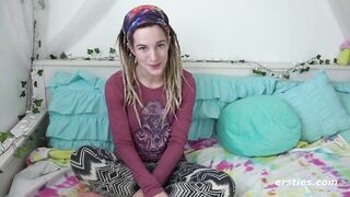 Maren Fondling Her Hairy Bush to Sweet Orgasm