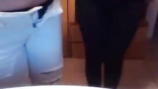 2 teens flashing pussy