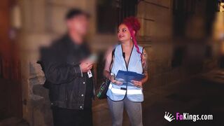 BIG Spanish babe Rebeca Addams and her sexy street polls!
