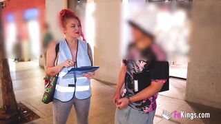 BIG Spanish babe Rebeca Addams and her sexy street polls!