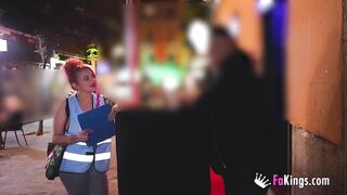BIG Spanish babe Rebeca Addams and her sexy street polls!