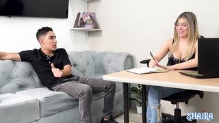 Shaira gives Tommy Vergas's big cock a workout with her big Colombian tits
