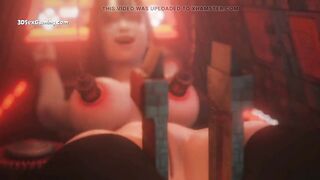 AI Robot Cum Machine Experimenting An Milking Brunette MILF - 3D Animation