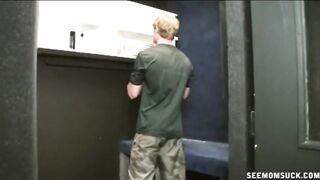 Mom pays off her daughters debt with a fat blowjob