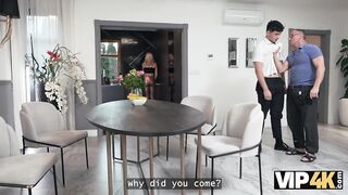 VIP4K. Czech blonde bitch is cheating on her BF in sake of her wedding ring