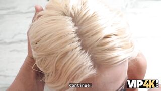 VIP4K. Czech blonde bitch is cheating on her BF in sake of her wedding ring