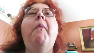 Gum chewing and blowing by Naughty Nurse Vicki
