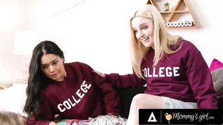 MOMMY'S GIRL - Petite Blonde Coco Lovelock Fucks Her Overly Invested Stepmoms In Her New Dorm Room