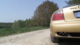 Blonde Amateurin Pretty Nina beim sonnen gefickt