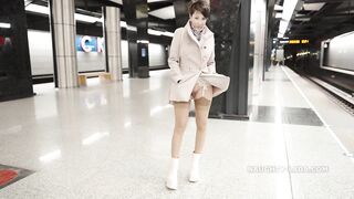 Just a short jacket and stockings