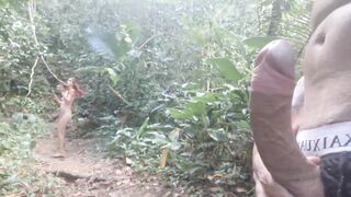 I was caught masturbating on the waterfall trail and the girl kept watching me!