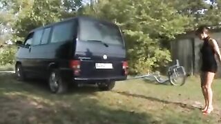 Girl Fucks Car Exhaust