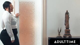 ADULT TIME - Curvy Girl Karla Lane CAUGHT Fucking Cheating Boss By Big Naturals Wife Sarah Arabic!