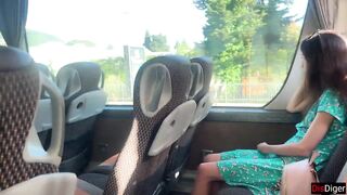 Crazy Man Takes Out His Cock On Public Bus - But Girl Doesn't Lose Her Head And Helps Him Cum