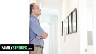 Stepson Hammers StepMom's Giant Ass While Husband is Locked in the Bathroom