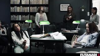 Library Futa Gangbang - Veronica Leal Gets Trapped By Sex Hungry Shemales In DP And Bukkake Session