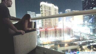 Romance And Sex Outside On A Balcony Overlooking The Las Vegas Strip