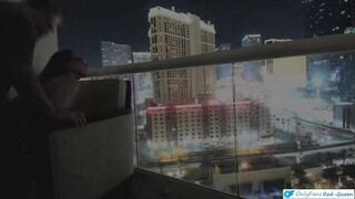 Romance And Sex Outside On A Balcony Overlooking The Las Vegas Strip
