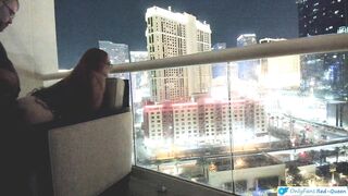 Romance And Sex Outside On A Balcony Overlooking The Las Vegas Strip