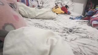 Mom cleaning the room and her thong is visible