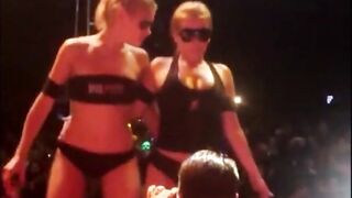 Intense lesbo kiss