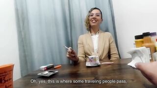 Convincing the girl in the coffee shop to have sex in the bathroom for money