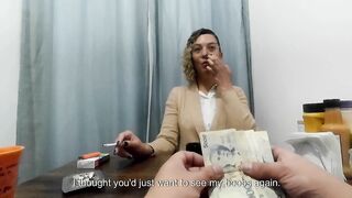 Convincing the girl in the coffee shop to have sex in the bathroom for money