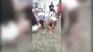 Public tongue kiss