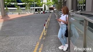 PutaLocura - Big-titted bimbo tourist Michu gets caught by Torbe and swallows his cum
