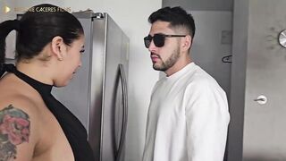 Big ass BBW wife gets banged while stuck in the kitchen - Emily Fox & FerMaxwellx