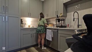 Thick & curvy stoner Cleans apartment, Smokes & gets in nature's garb