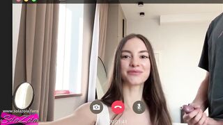 Hot slender teen in white stockings enjoys banging. Cum in mouth [Deutsch]