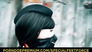 German femdoms torture their feet puppets