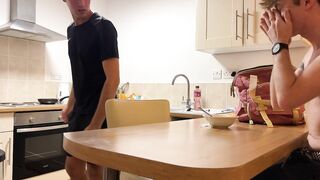 Little step-bro gives bj and gets fucked by hung big step-bro for ride to college