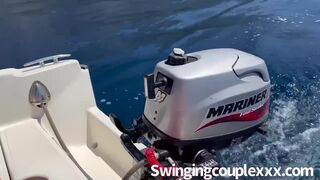British couple screw on a boat