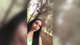 2 in 1 Cum on my feet, big piss and ejaculation in the woods