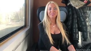 Kinky slut in Hamburg - German golden-haired gets screwed hard in all holes + cum face