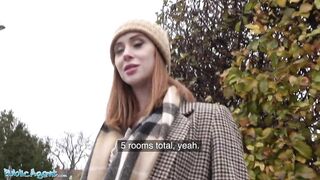 Public Agent Redhead Brit Lenina Crowne fucks for posh villa