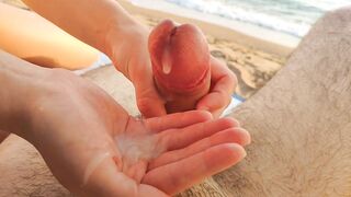 Nudist Hotwife Gives me a Quick Handjob at the Beach (Premature Cum)