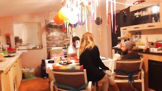 SWEETDESIRE AND HER GF STRIP IN KITCHEN WHILE THE BOYS OUT 