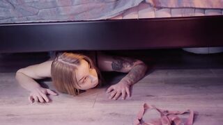 Shares bed with Step Mommy while Step Sister hides underneath the Bed