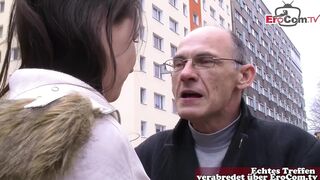 Old German grand-daddy pick up German teen on the street