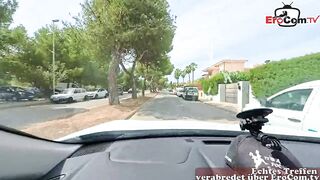 German golden-haired milf Wild Bunny makes blind date in the car