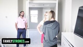 Kenna James Gets Caught Stealing by Her New Foster Parents and Acquiesces to Fuck 'em for Money