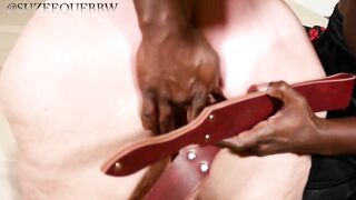 BBW gets spanking before giving rimjob