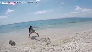 Summer wet beach orgasm