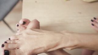 Foot Licking and Handjob Ejaculation